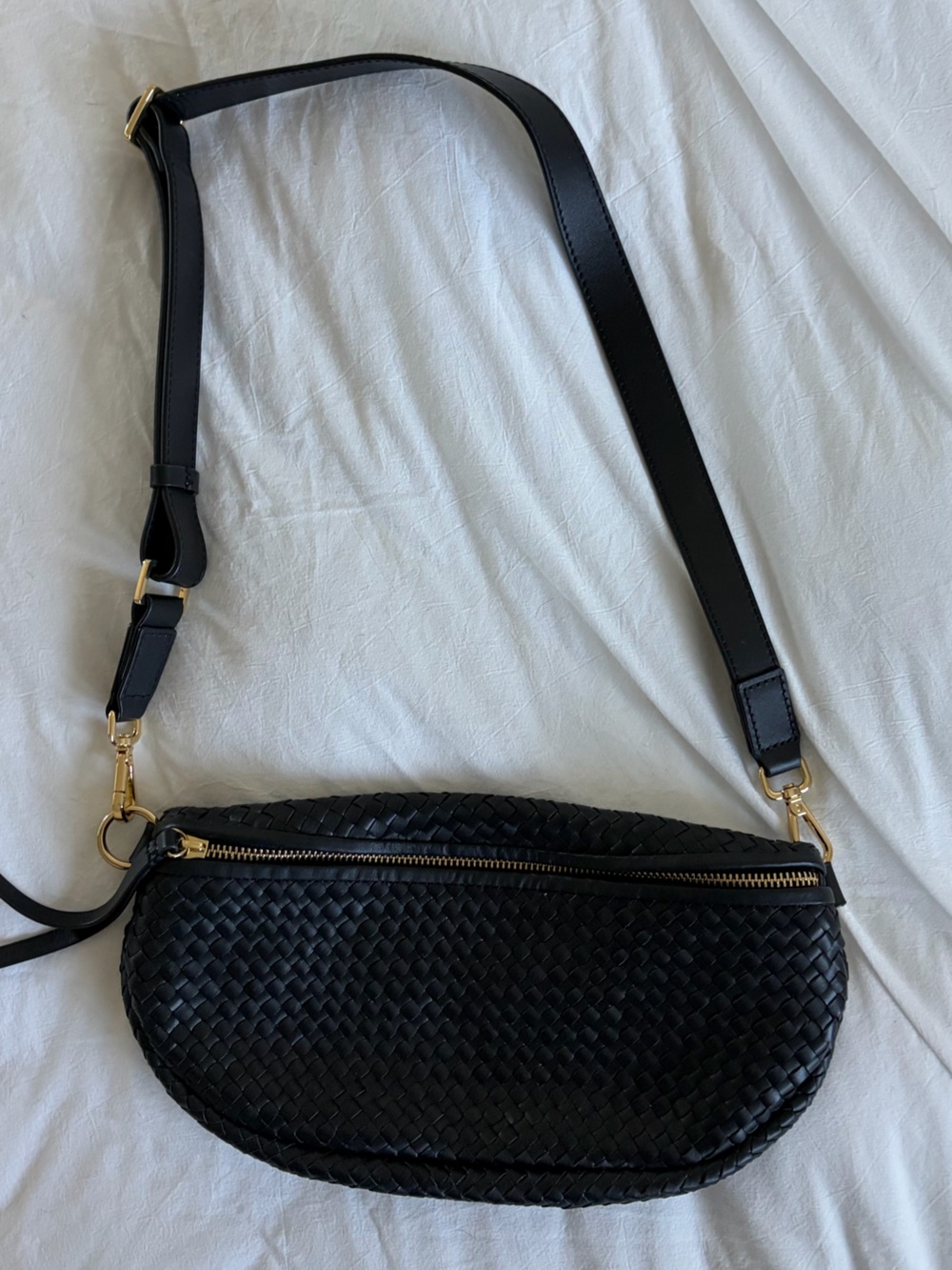 Quince Sloane Handwoven Sling Bag (leather fanny pack)